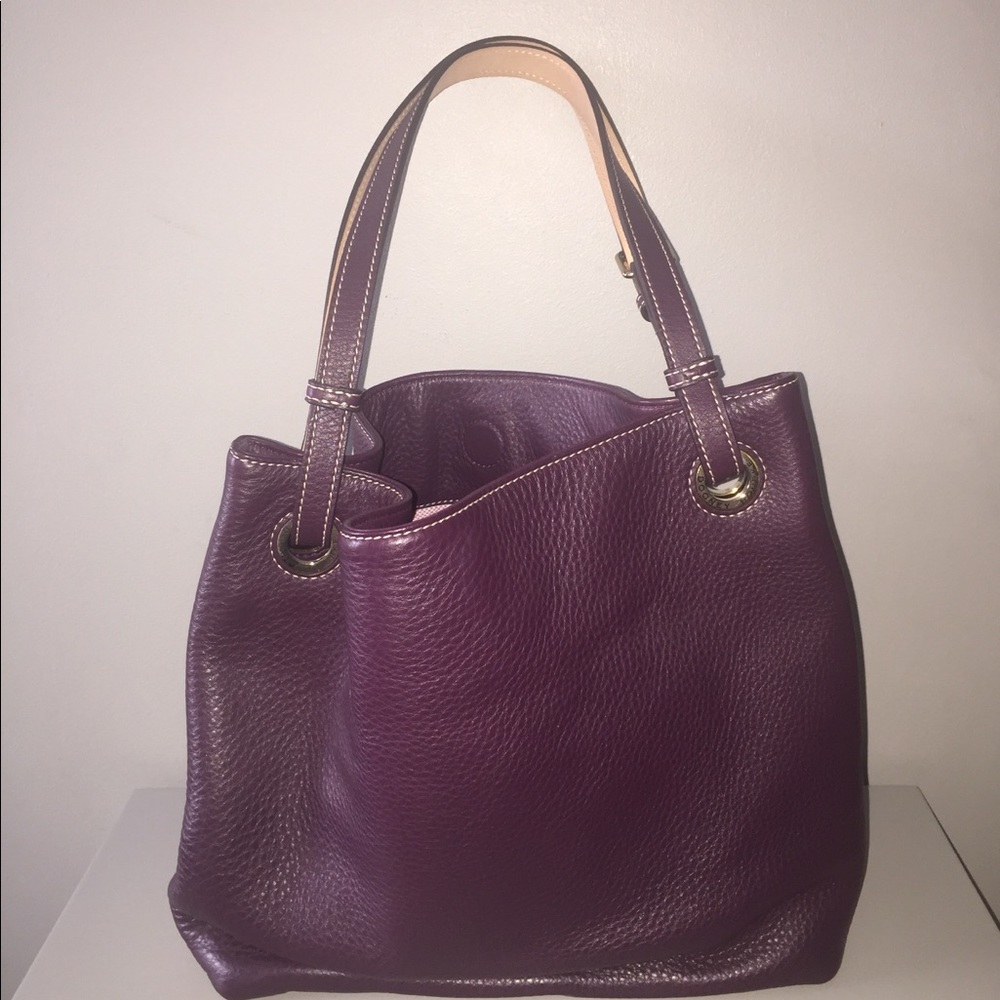 Dooney & Bourke Plum leather Tote—-Almost New